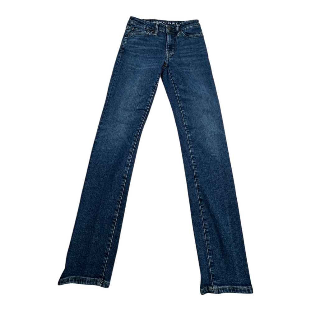 American Eagle Outfitters Women Dark‎ Wash Straight Leg Jeans Size 26x30